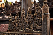 Myanmar - Mandalay, Shwe In Bin Kyaung a wonderful example of the Burmese unique teak architecture and wood-carving art.